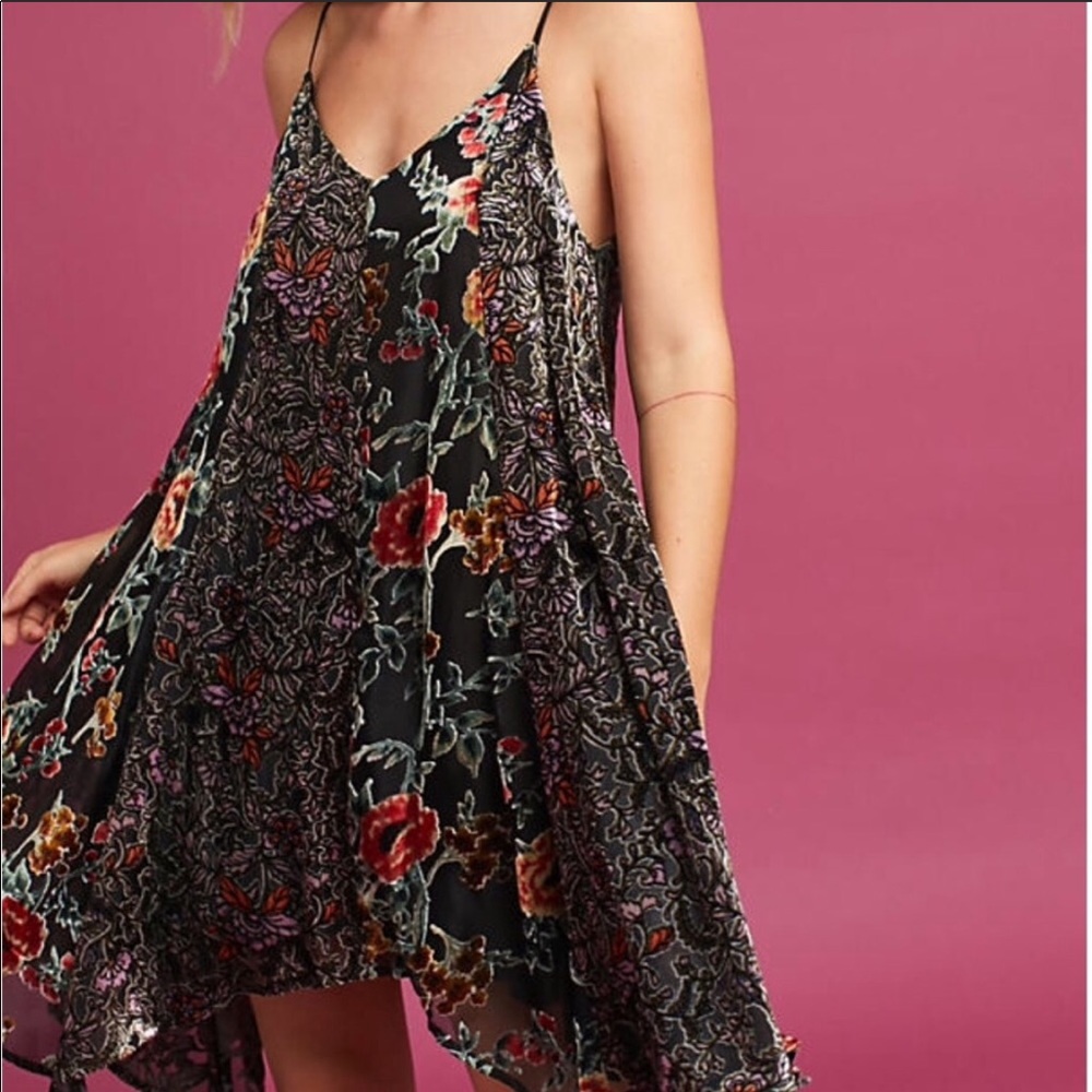 ANTHROPOLOGIE velvet swing dress